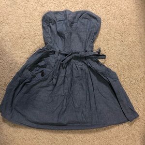 Denim belted sun dress
